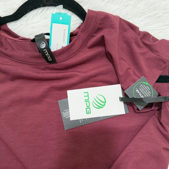 Women MPG Sport Dynamic Crew Neck Tee in Burgundy Size Small - Picture 7 of 8